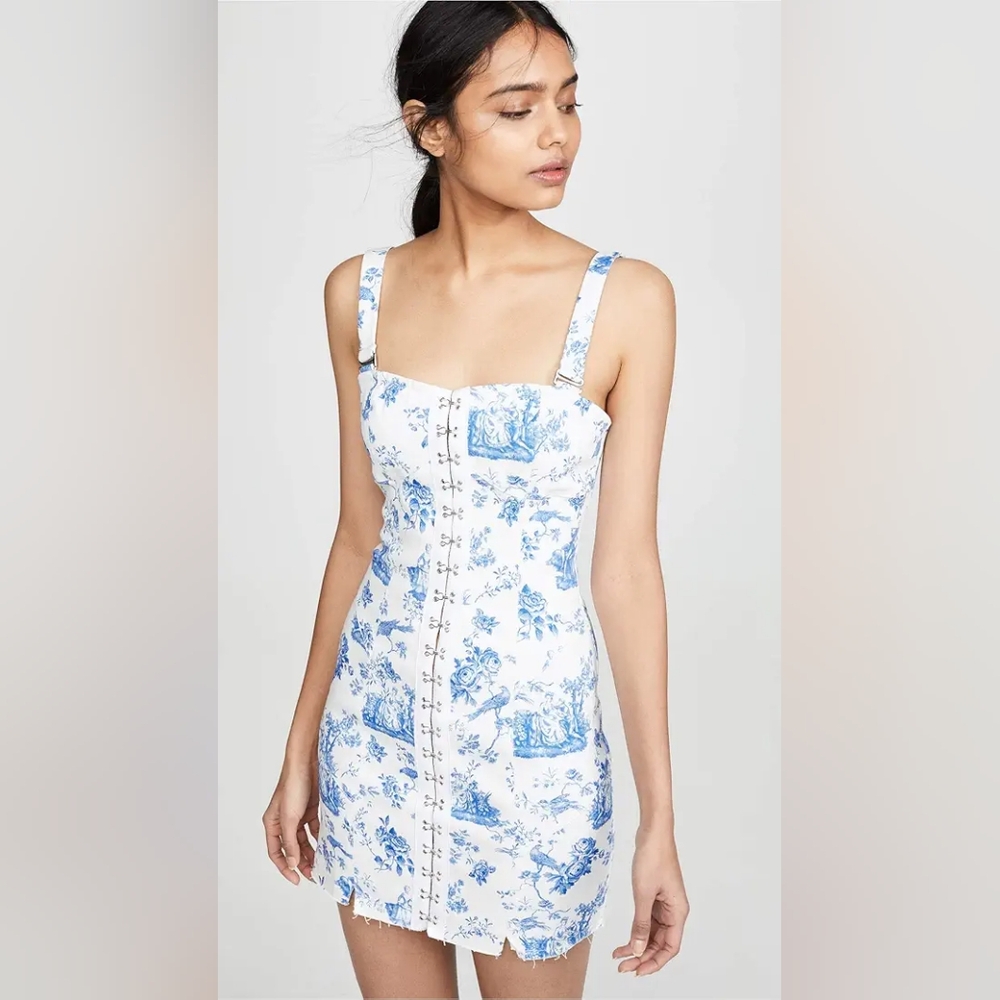 For Love And Lemons Monika Front Hook Closure Mini Dress